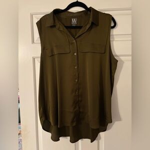 Worthington Olive Button-Down Blouse